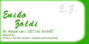 eniko zoldi business card